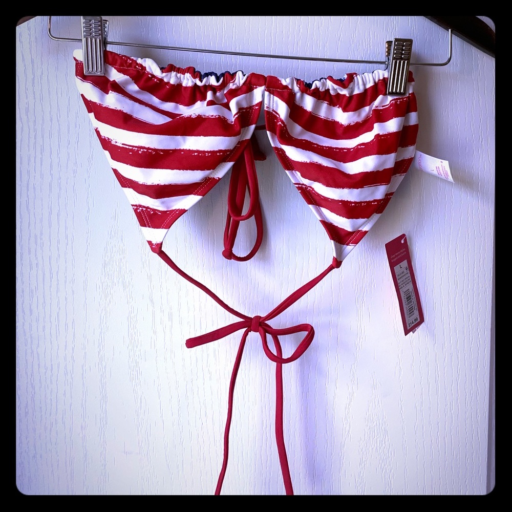 NWT flag bikini triangle top large